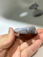 Agate Turtle Figurine with Sparkling Druzy Center – Unique Crystal Animal Sculpture for Home Décor