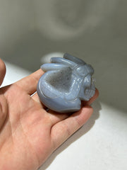 Agate Chief Skull Figurine – Unique Crystal Sculpture with Feathered Headdress | Artisan Crystal Décor