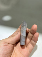 Agate Warrior Chief Head Sculpture – Unique Crystal Figurine with Feathered Headdress | Artisan Stone Art