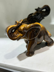 Tiger’s Eye Elephant Figurine – Artisan Crystal Sculpture for Home & Office | Unique Gemstone Decor