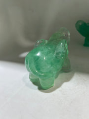 Green Crystal Elephant Figurine – Artisan Gemstone Sculpture | Unique Crystal Luck Decor