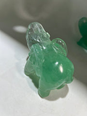 Green Crystal Elephant Figurine – Artisan Gemstone Sculpture | Unique Crystal Luck Decor