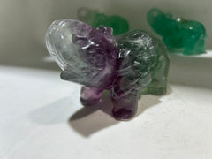 Purple & Green  Elephant Figurine – Artisan Gemstone Sculpture