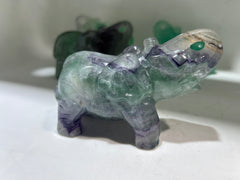 Elephant Figurine – Natural Green & Purple Gemstone Sculpture