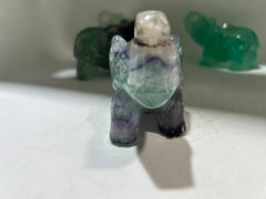Elephant Figurine – Natural Green & Purple Gemstone Sculpture