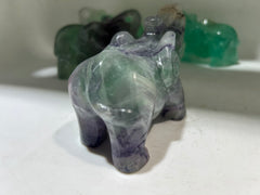 Elephant Figurine – Natural Green & Purple Gemstone Sculpture