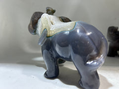 Agate Geode Elephant Figurine – Unique Crystal Animal Sculpture