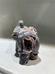 Elephant Figurine – Handcrafted Crystal Sculpture with Natural Texture