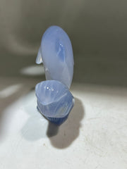 Blue Agate Dolphin Figurine – Unique Crystal Ocean Wave Sculpture