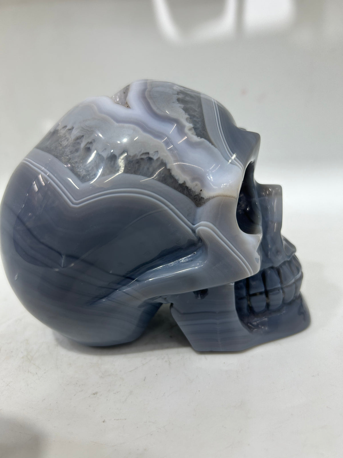 Mystery Mix Constellation Agate Skull – Hand-Carved Crystal for Tarot Insight & Cosmic Energy