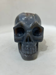 Mystery Mix Constellation Blue Agate Skull – Hand-Carved Crystal for Tarot, Intuition & Cosmic Wisdom