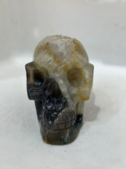 Mystery Mix Constellation Agate Skull – Hand-Carved Crystal Skull for Cosmic Intuition & Tarot Energy