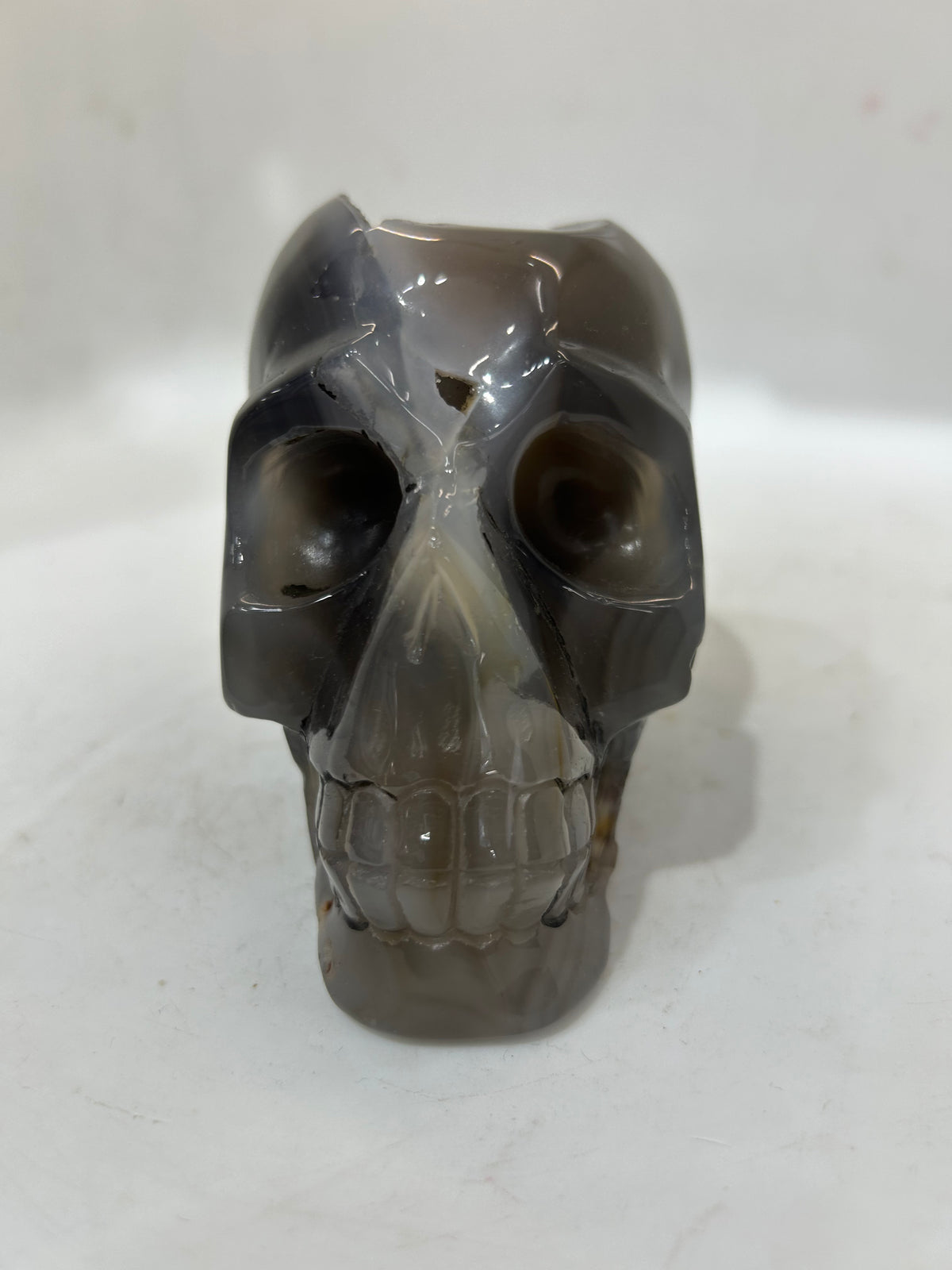 Mystery Mix Constellation Agate Skull – Hand-Carved Cosmic Crystal for Tarot, Intuition & Spiritual Awakening