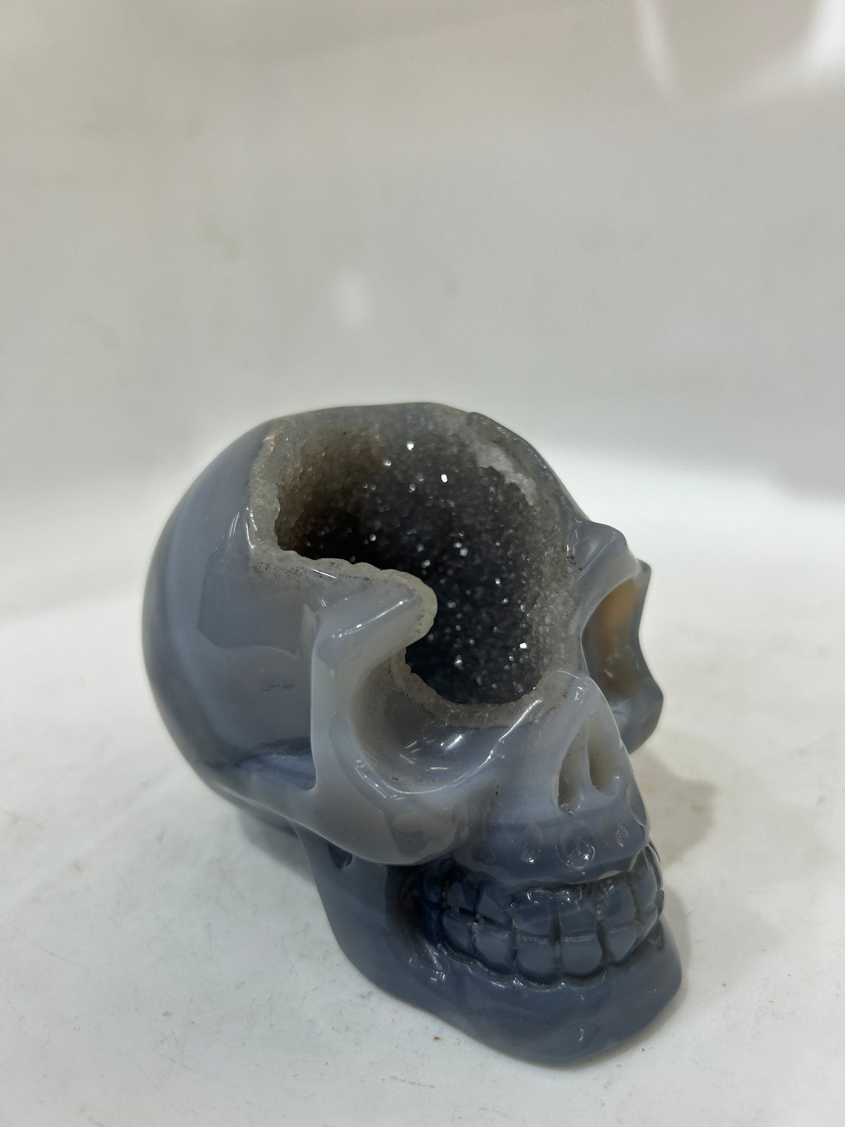 Mystery Mix Constellation Druzy Agate Skull – Cosmic Crystal for Tarot, Intuition & Spiritual Power