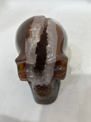 Mystery Mix Constellation Druzy Agate Skull – Hand-Carved Cosmic Crystal for Tarot, Intuition & Spiritual Awakening