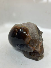 Mystery Mix Constellation Druzy Agate Skull – Cosmic Crystal for Tarot, Intuition & Spiritual Insight