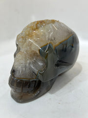 Mystery Mix Constellation Druzy Agate Skull – Cosmic Crystal Skull for Tarot, Intuition & Spiritual Awakening