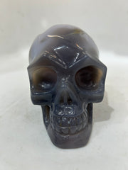 Mystery Mix Constellation Agate Skull – Hand-Carved Cosmic Crystal for Tarot, Intuition & Celestial Energy