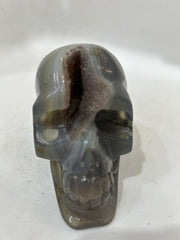 Mystery Mix Constellation Agate Skull with Natural Geode – Cosmic Crystal for Tarot & Intuition