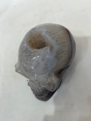 Mystery Mix Constellation Agate Skull – Hand-Carved Celestial Crystal for Tarot, Intuition & Cosmic Energy