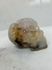 Mystery Mix Constellation Agate Skull with Natural Druzy Crown – Hand-Carved Celestial Crystal for Tarot & Intuitive Energy