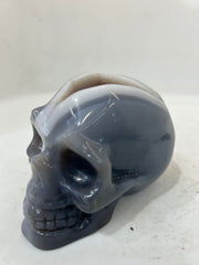 Mystery Mix Constellation Agate Skull – Hand-Carved Celestial Crystal Skull for Tarot, Intuition & Cosmic Energy