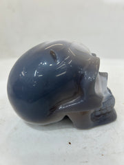Mystery Mix Constellation Agate Skull – Hand-Carved Celestial Crystal Skull for Tarot, Intuition & Cosmic Energy