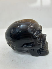 Mystery Mix Constellation Druzy Agate Skull – Hand-Carved Celestial Crystal for Tarot, Intuition & Cosmic Wisdom