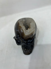 Mystery Mix Constellation Druzy Agate Skull – Hand-Carved Celestial Crystal for Tarot, Intuition & Cosmic Wisdom
