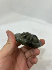 Hand-Carved Spectrolite Spider Sculpture