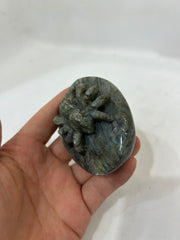 Hand-Carved Spectrolite Spider Figurine