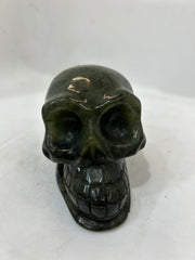 Hand-HandCarved Spectrolite Skull Figurine