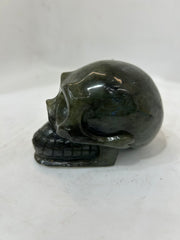 Hand-HandCarved Spectrolite Skull Figurine