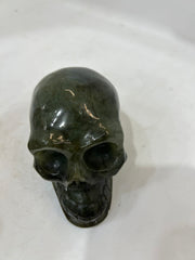 Hand-HandCarved Spectrolite Skull Figurine