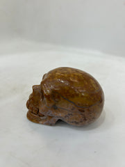 Ocean Jasper Skull Carving - Handcrafted Natural Crystal Sculpture