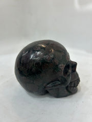 Garnet Crystal Skull Carving | Handcrafted Gemstone Decor