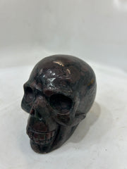 Garnet Crystal Skull Carving | Handcrafted Gemstone Decor