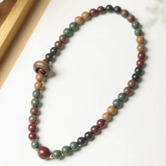 Natural Incense Bead Double Wrap Bracelet – Multi-Color Aromatic Wood Beads