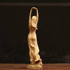 Graceful Lady Sculpture – Handcrafted Wooden Art Décor
