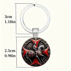 Medieval Knight Templar Alloy Keychain – Vintage Crusader Pendant