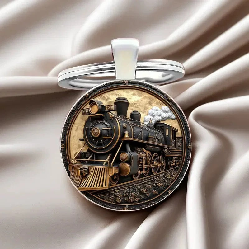 Classic Steam Locomotive DesignVintage Alloy Keychain