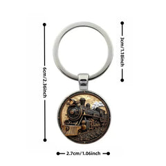 Classic Steam Locomotive DesignVintage Alloy Keychain