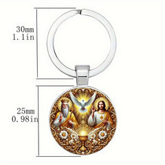 &nbsp;Christian Religious Key Ring with Sacred Chalice &amp; Dove