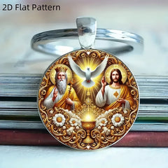 &nbsp;Christian Religious Key Ring with Sacred Chalice &amp; Dove