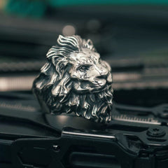 Lion Head Alloy Ring – Bold &amp; Fierce Statement Jewelry for Men