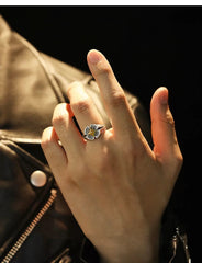 Nordic Compass Star Alloy Ring – Vintage Gold &amp; Silver Tone