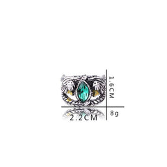 Lord of the Rings Inspired Alloy Ring with Green Zircon Stone