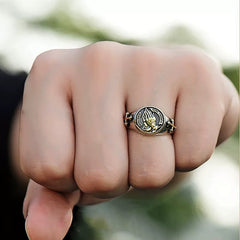 Praying Hands Ring – Vintage Alloy Cross Signet