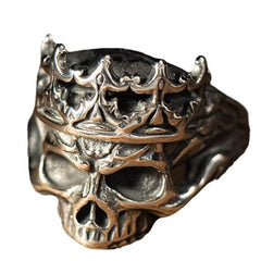 King Skull Ring – Gothic Alloy Crown Skull Design