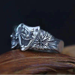 Vintage Alloy Skull &amp; Clown Mask Ring&nbsp;